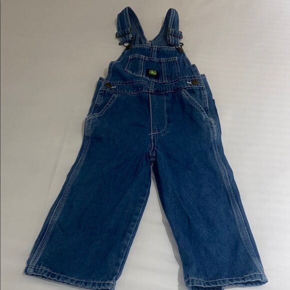 Kids John Deere Blue Denim Overalls size 3T - Picture 2 of 7